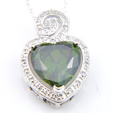 925 Silver Heart-shaped Gems Multi-color Necklace Pendant