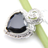 925 Silver Heart-shaped Gems Multi-color Necklace Pendant