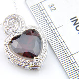 925 Silver Heart-shaped Gems Multi-color Necklace Pendant