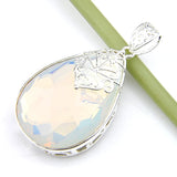 Opalite and Moonstone Flower Pendant Necklace