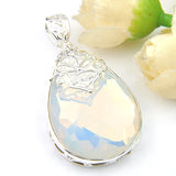 Opalite and Moonstone Flower Pendant Necklace