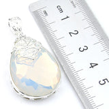 Opalite and Moonstone Flower Pendant Necklace