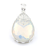 Opalite and Moonstone Flower Pendant Necklace