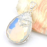 Opalite and Moonstone Flower Pendant Necklace