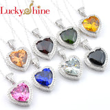 Vintage Cz Zircon Heart-shaped Pendant Necklace