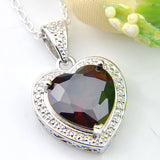 Vintage Cz Zircon Heart-shaped Pendant Necklace