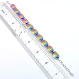 Bi-Colored Tourmaline Crystal Zircon Silver Bracelet