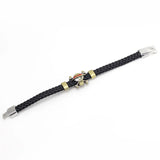 Pirate Skull Logo Bracelet Men's Leather Rope Jewelry Gift