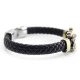 Pirate Skull Logo Bracelet Men's Leather Rope Jewelry Gift