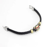 Pirate Skull Logo Bracelet Men's Leather Rope Jewelry Gift