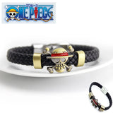 Pirate Skull Logo Bracelet Men's Leather Rope Jewelry Gift