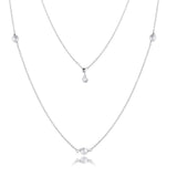 Luminous Dainty Droplets 925 Silver Necklace