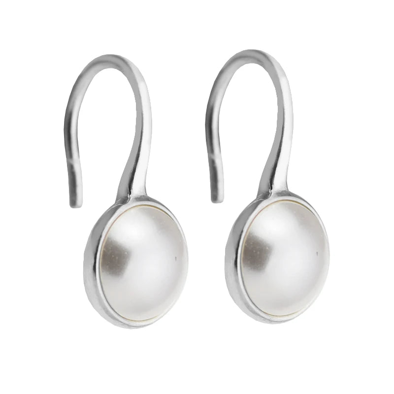 Luminous Droplets Pearl Earrings 925 Sterling Silver Jewelry For Woman