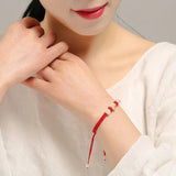 Luminous Fluorite Zodiac Bracelets with Red Thread Beaded Bangle
