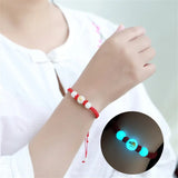 Luminous Fluorite Zodiac Bracelets with Red Thread Beaded Bangle