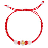 Luminous Fluorite Zodiac Bracelets with Red Thread Beaded Bangle