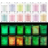 Glow In Dark Epoxy Resin Pigment Powder Glitter Set