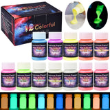 Glow In Dark Epoxy Resin Pigment Powder Glitter Set