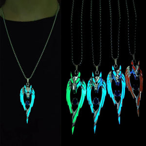 Glow In The Dark Wolf Pendant Necklace Men
