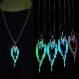 Glow In The Dark Wolf Pendant Necklace Men