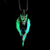 Glow In The Dark Wolf Pendant Necklace Men