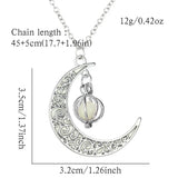 Luminous Spiral Moon Pumpkin Charm Necklace for Halloween Party