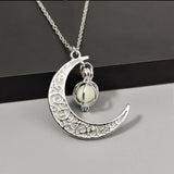 Luminous Spiral Moon Pumpkin Charm Necklace for Halloween Party