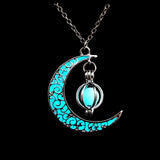 Luminous Spiral Moon Pumpkin Charm Necklace for Halloween Party