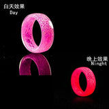 Pink Glow Resin Ring Green Men Women Fluorescent Glowing Jewelry