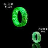 Pink Glow Resin Ring Green Men Women Fluorescent Glowing Jewelry