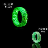 Pink Glow Resin Ring Green Men Women Fluorescent Glowing Jewelry