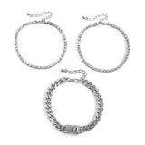 Luokey Vintage Boho Layered Metal Cuban Link Chain Ankle Bracelet