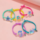Luoluo&baby 5Pcs Stretch Candy Rope Animal Bracelet Hairband Set for Girls