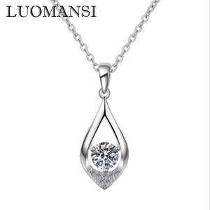 0.5CT 5MM Flash Moissanite Necklace S925 Silver Fine Jewelry