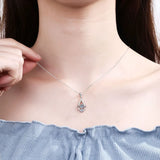 0.5CT 5MM Flash Moissanite Necklace S925 Silver Fine Jewelry