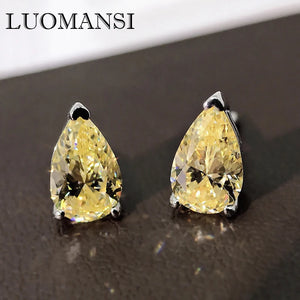 Drop-shaped Diamond Earrings Wedding Fine Jewelry