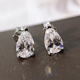 Drop-shaped Diamond Earrings Wedding Fine Jewelry
