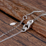 S925 Sterling Silver Knot Bracelet 17+4CM Crystal