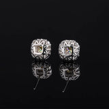 Luomansi 4*4MM Yellow Diamond Earrings 100%-S925 Sterling Silver