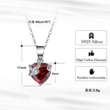 Heart Shaped High Carbon Diamond S925 Silver Necklace Woman Jewelry