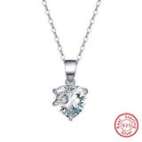 Heart Shaped High Carbon Diamond S925 Silver Necklace Woman Jewelry