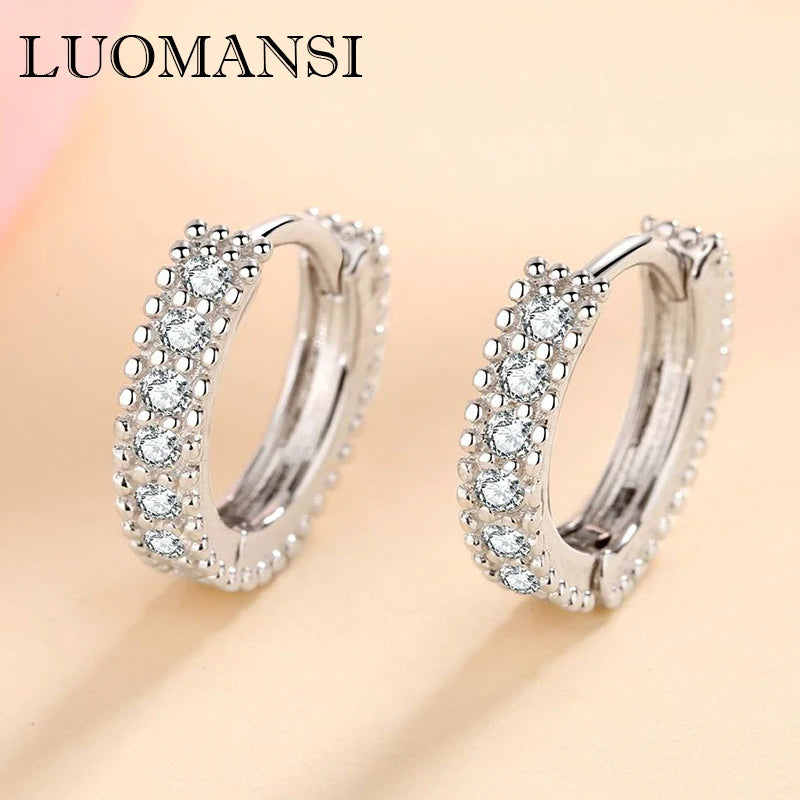 S925 Silver 0.14CT D 7 Moissanite Earrings for Women