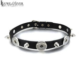 Punk Rivet Leather Snap Button Pendant Necklace for Women