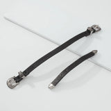 Punk Leather Choker Necklace with Double Buckle Clasp