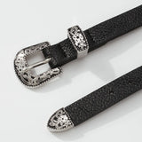 Punk Leather Choker Necklace with Double Buckle Clasp