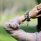 10MM Jaspers Stretch Bracelet with Heart Charm