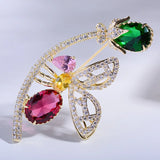 Luxe Crystal Zircon Butterfly Pin Brooch for Women