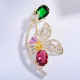 Luxe Crystal Zircon Butterfly Pin Brooch for Women
