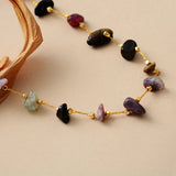 Women Tourmaline Chain Lariat Necklaces Teengirl Chokers
