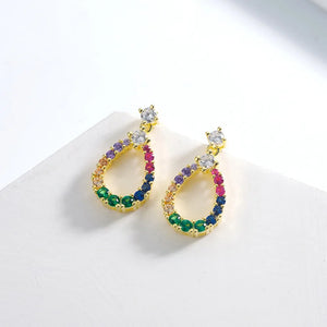 Luxlove Hollow Diamond Zircon Earrings 925 Silver